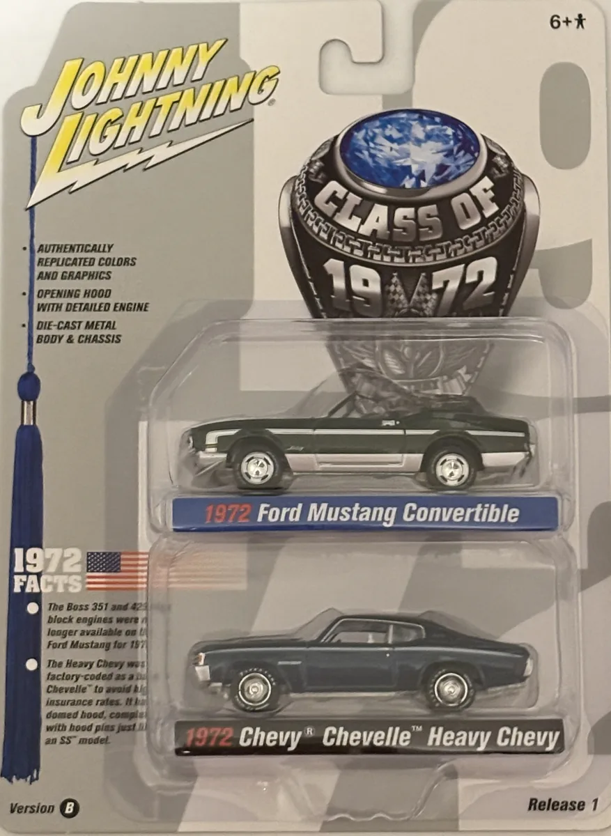 2 Pack, 1972 Ford Mustang and 1972 Chevy Chevelle