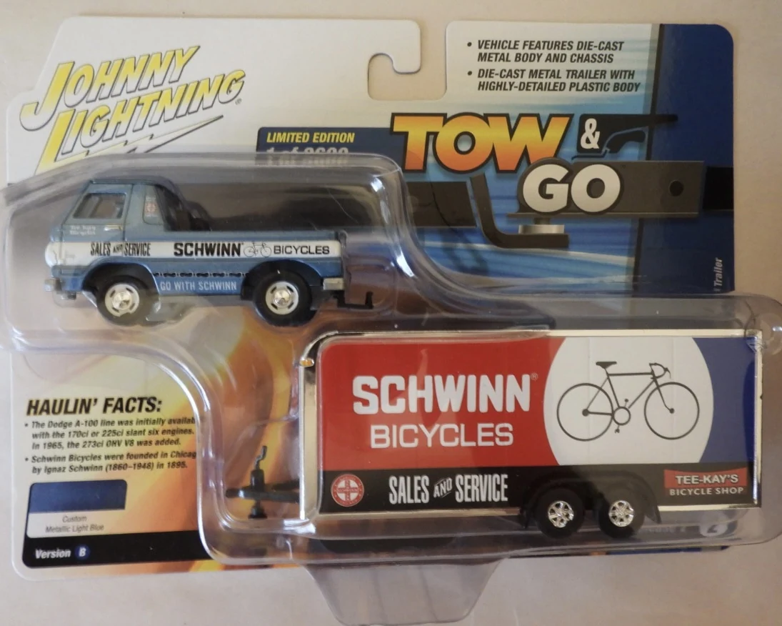 1965 Dodge A-100 Pickup with Enclosed Trailer: Schwinn Bicycles